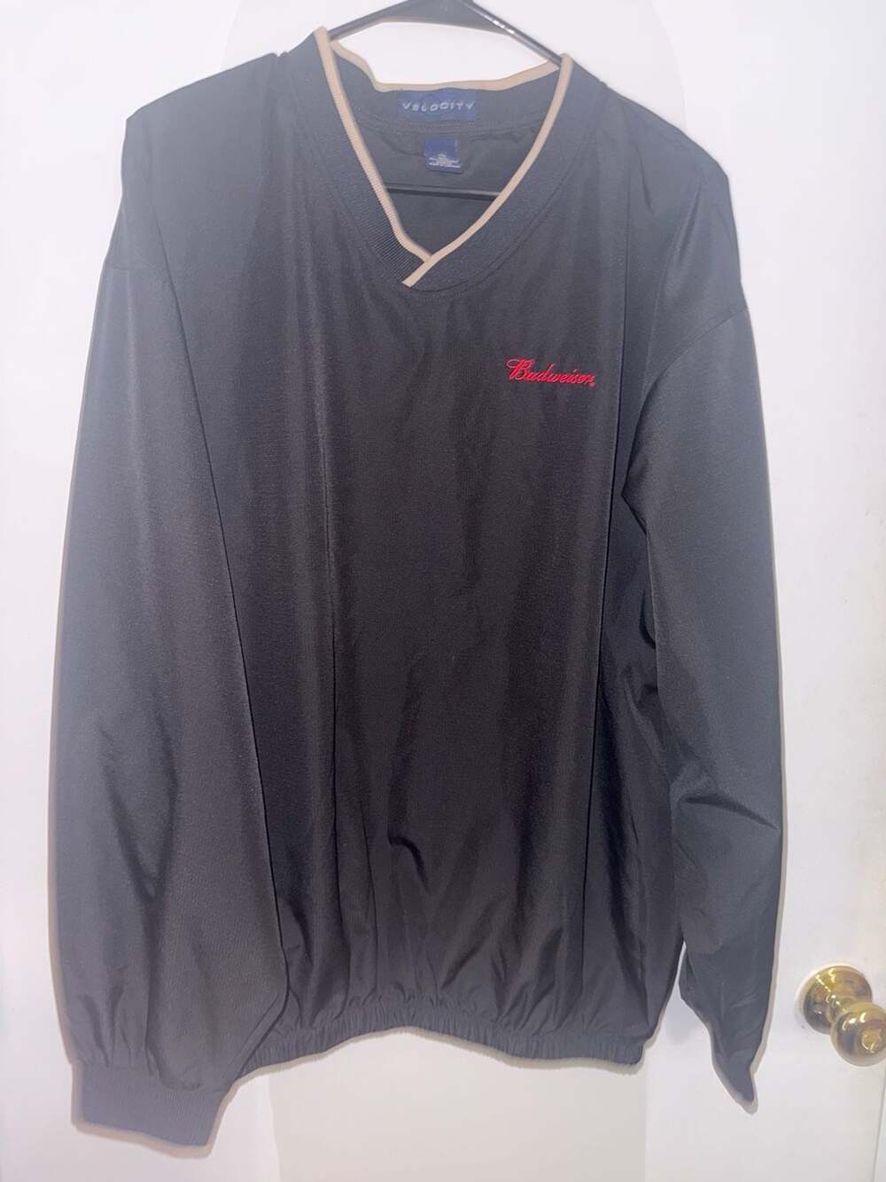 Velocity Budweiser V-Neck Windbreaker Pullover